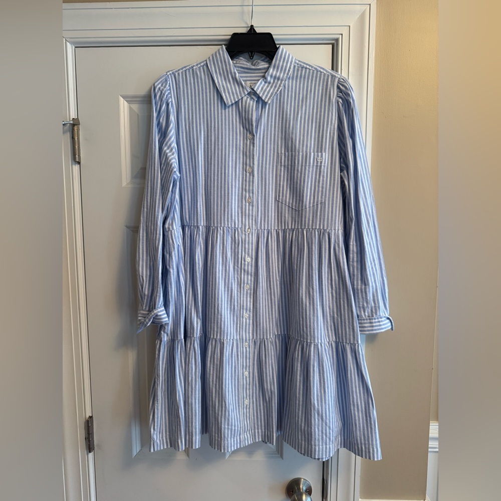 Crown & Ivy Light Blue and White Striped Shirt